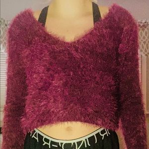 Fuzzy cropped sweater